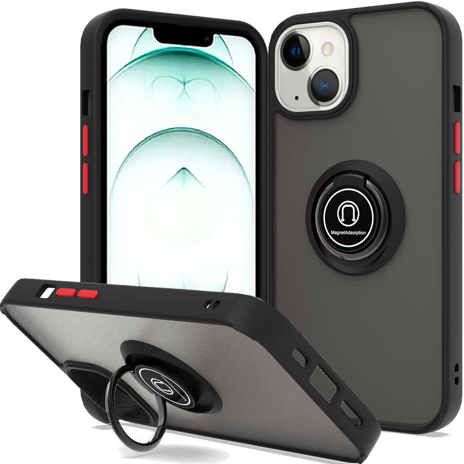 Holder Case For iPhone 13 Cover For iPhone 13 Capas PC Bumper Kickstand  Shockproof Back Cover