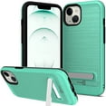 thumbnail image 1 of CoverON For Apple iPhone 13 Phone Case, Slim Metal Kickstand Rugged Dual Layer Cover, Mint Teal, 1 of 8