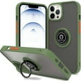 thumbnail image 1 of CoverON For Apple iPhone 13 Pro Max Phone Case, Ring Holder Kickstand Magnetic Mount Clear Hard Back Cover Rubber Bumper, Army Green, 1 of 9