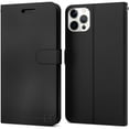 thumbnail image 1 of CoverON For Apple iPhone 13 Pro Max Wallet Case, RFID Blocking Vegan Leather 6x Card Slot Holder Cover Flip Folio Phone Pouch, Black, 1 of 7