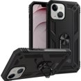 thumbnail image 1 of CoverON For Apple iPhone 13 Ring Case, Kickstand Rugged Phone Cover Magnetic Car Mount Compatible - Black, 1 of 10