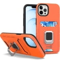 thumbnail image 1 of CoverON For Apple iPhone 13 pro Phone Case, KickStand Ring Credit Card slot Rugged Cover Magnetic holder, Orange, 1 of 10