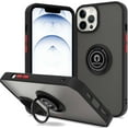 thumbnail image 1 of CoverON For Apple iPhone 13 pro Phone Case, Ring Holder Kickstand Magnetic Mount Clear Hard Back Cover Rubber Bumper, Black, 1 of 9