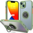 thumbnail image 1 of CoverON For Apple iPhone 14 Phone Case, Clear Back Ring Holder Kickstand Cover, Green, 1 of 7