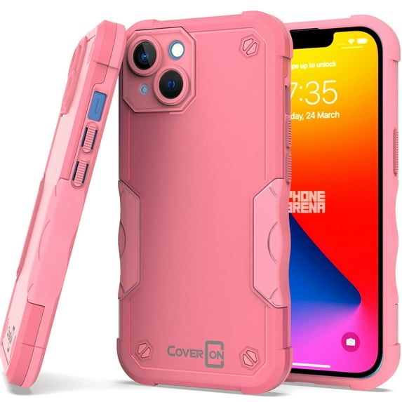 CoverON For Apple iPhone 14 Phone Case, Military Grade Heavy Duty Rugged Cover Grip, Pink