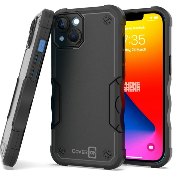 CoverON For Apple iPhone 14 Plus Case, Military Grade Heavy Duty Rugged Phone Cover Grip, Black