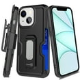 thumbnail image 1 of CoverON For Apple iPhone 14 Plus Holster Case, Heavy Duty Full Body Belt Clip Phone Cover Kick Stand Card Slot - Black, 1 of 8