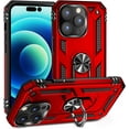 thumbnail image 1 of CoverON For Apple iPhone 14 Pro Case, Ring Kickstand Rugged Phone Cover Magnetic Car Mount Compatible - Red, 1 of 9