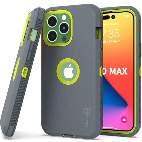 CoverON For Apple iPhone 14 Pro Max Case, Military Grade Heavy Duty Full Body Rugged Phone Cover, Gray
