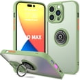 thumbnail image 1 of CoverON For Apple iPhone 14 Pro Max Phone Case, Clear Back Ring Holder Kickstand Cover, Green, 1 of 7