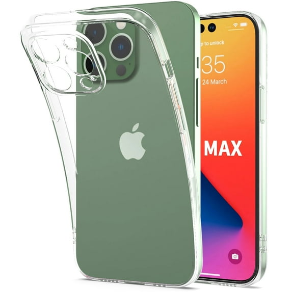 CoverON For Apple iPhone 14 Pro Max Phone Case, Flexible Slim Lightweight TPU Minimal Cover, Clear