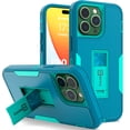 thumbnail image 1 of CoverON For Apple iPhone 14 Pro Max Phone Case, Military Grade Heavy Duty Full Body Kickstand Cover, Turquoise, 1 of 9
