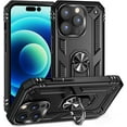 thumbnail image 1 of CoverON For Apple iPhone 14 Pro Ring Case, Kickstand Rugged Phone Cover Magnetic Car Mount Compatible - Black, 1 of 9