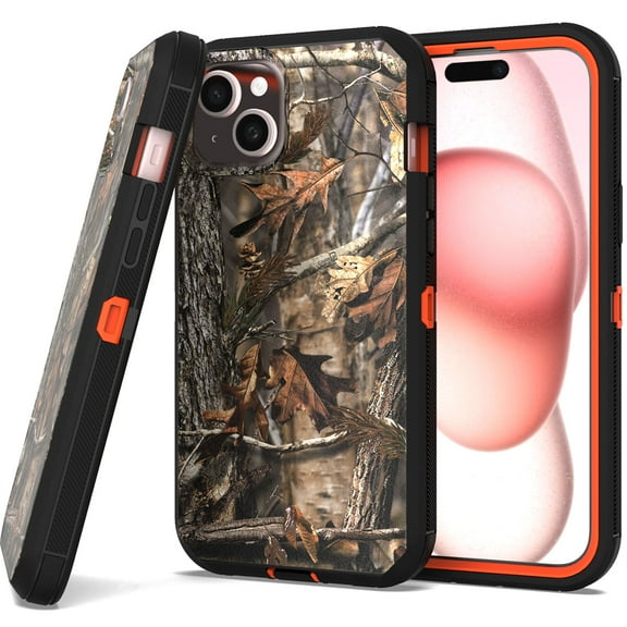CoverON For Apple iPhone 15 Plus Case, Military Grade Heavy Duty Full Body Rugged Phone Cover, Camo
