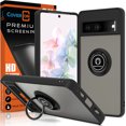thumbnail image 1 of CoverON For Google Pixel 7 Case with Screen Protector Tempered Glass, Clear Back Ring Holder Kickstand Phone Cover, Black, 1 of 8