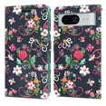 thumbnail image 1 of CoverON For Google Pixel 8 Wallet Case, RFID Blocking Vegan Leather 6x Card Slot Holder Cover Flip Folio Phone Pouch, Navy Flower, 1 of 6