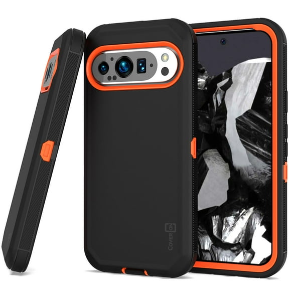 CoverON For Google Pixel 9 / Pixel 9 Pro Case, Military Grade Heavy Duty Full Body Rugged Phone Cover, Black