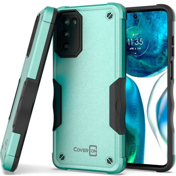 CoverON For Motorola Moto G 5G 2022 Case, Military Grade Heavy Duty Rugged Phone Cover Grip, Green