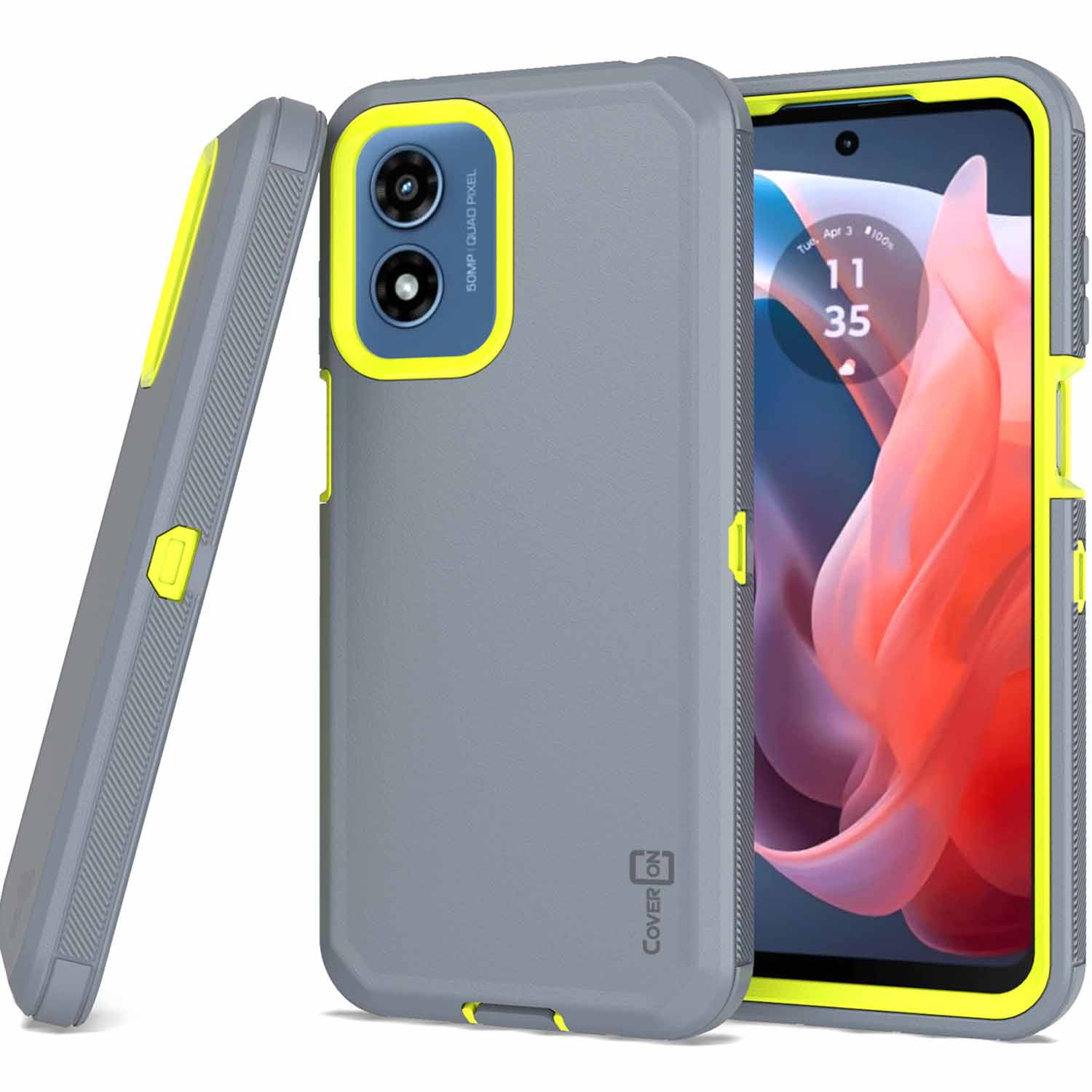 CoverON For Motorola Moto G Play 2024 Case Military Grade Heavy Duty Full Body Rugged Phone Cover Gray