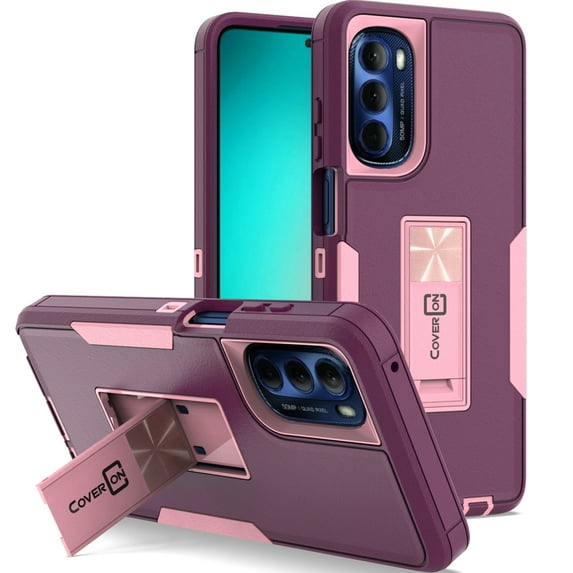 CoverON For Motorola Moto G Stylus 2022 Case, Military Grade Heavy Duty Full Body Phone Kickstand Cover, Violet Purple
