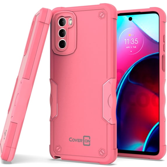 CoverON For Motorola Moto G Stylus 2022 Phone Case, Military Grade Heavy Duty Rugged Cover Grip, Pink