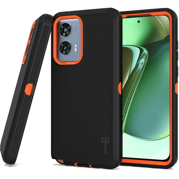 CoverON Shock Absorbent Rugged Cell Phone Case for Motorola Moto G Stylus, Black