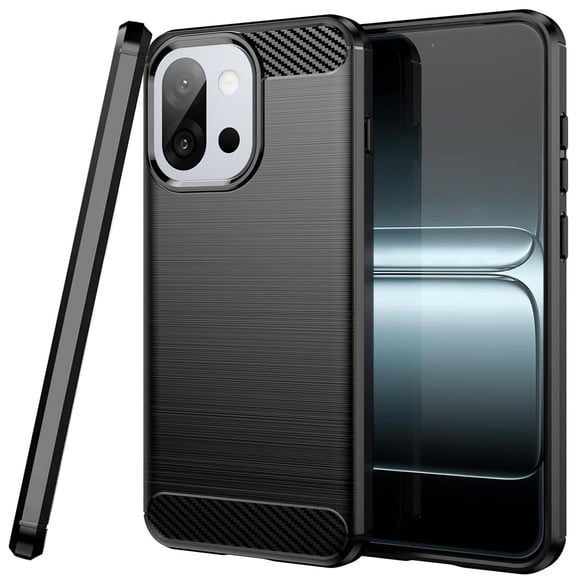 CoverON For OnePlus 13T Phone Case, Slim Lightweight TPU Minimal Cover Carbon Fiber, Black