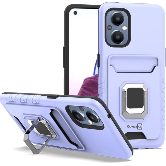 CoverON For Oneplus Nord N20 5G Phone Case, Credit Card slot Ring KickStand Rugged Cover Magnetic holder, Orange