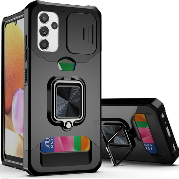 CoverON For Samsung Galaxy A13 5G Case, KickStand Ring Credit Card slot Camer Cover Phone Magnetic holder, Black