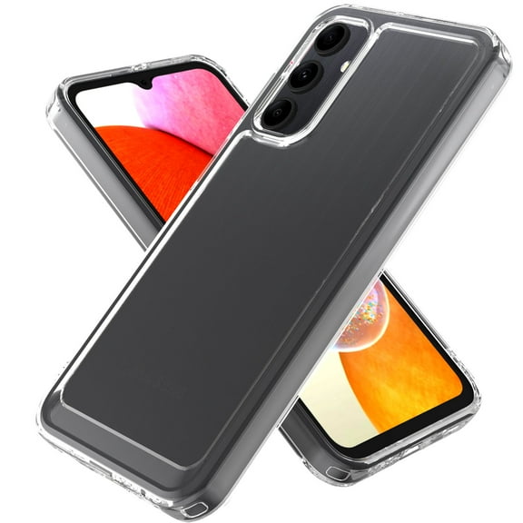 CoverON For Samsung Galaxy A15 5G Case, Hybrid Slim fit Hard Back TPU Rim Phone Rigid Cover, Clear with Chrome Buttons