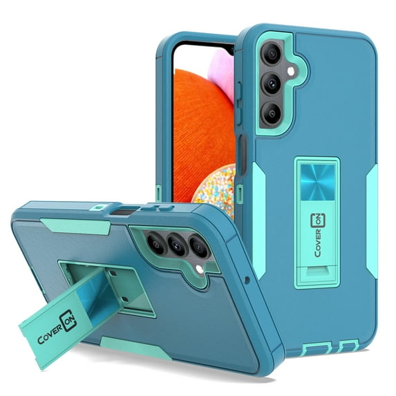 CoverON For Samsung Galaxy A15 5G Phone Case, Military Grade Heavy Duty Full Body Kickstand Cover, Turquoise