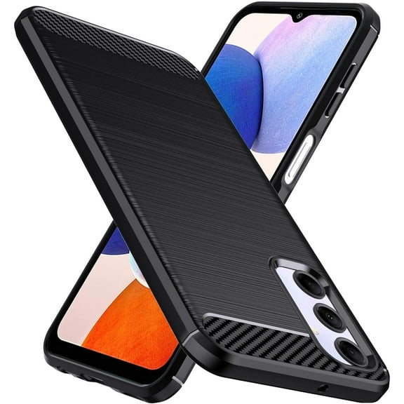 CoverON For Samsung Galaxy A15 5G Phone Case, Slim Lightweight TPU Minimal Cover Carbon Fiber, Black