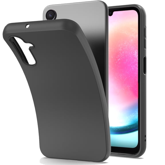 CoverON For Samsung Galaxy A24 Case, Flexible Slim Lightweight TPU Minimal Phone Cover, Black