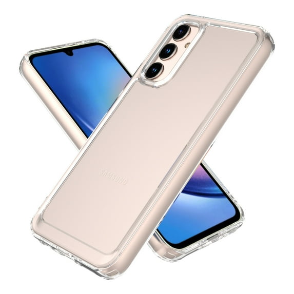 CoverON For Samsung Galaxy A34 5G Case, Hybrid Slim fit Hard Back TPU Rim Phone Rigid Cover, Clear with Chrome Buttons