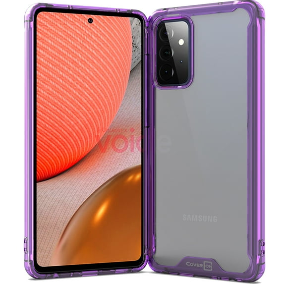 CoverON For Samsung Galaxy A52 Phone Case, Clear Slim fit Lightweight Hard Cover TPU, Purple Bumper