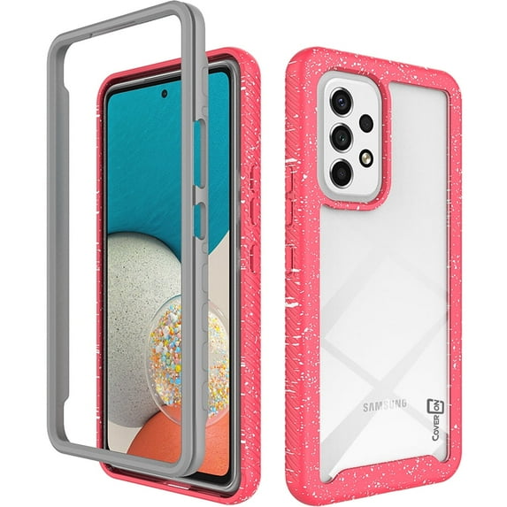 CoverON For Samsung Galaxy A53 5G Case, Military Grade Full Body Rugged Slim Fit Clear Phone Cover, Pink (White Splash)