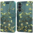 thumbnail image 1 of CoverON For Samsung Galaxy A55 5G Wallet Case, RFID Blocking Vegan Leather 6x Card Slot Holder Cover Flip Folio Phone Pouch, Almond Blossom Art, 1 of 5