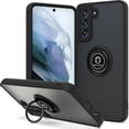 thumbnail image 1 of CoverON For Samsung Galaxy S21 FE Phone Case, Ring Holder Kickstand Magnetic Mount Clear Hard Back Cover Rubber Bumper, Black, 1 of 8