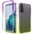 thumbnail image 1 of CoverON For Samsung Galaxy S21 Plus 5G Case, Gradient Heavy Duty Clear Full Body Shockproof Phone Cover, Purple / Yellow, 1 of 9