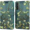 thumbnail image 1 of CoverON For Samsung Galaxy S21 Plus 5G Wallet Case, RFID Blocking Vegan Leather 6x Card Slot Holder Cover Flip Folio Phone Pouch, Almond Blossom Art, 1 of 7