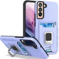 thumbnail image 1 of CoverON For Samsung Galaxy S22 Case, KickStand Ring Credit Card slot Rugged Phone Cover Magnetic holder, Lavender, 1 of 10