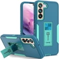 thumbnail image 1 of CoverON For Samsung Galaxy S22 Plus Phone Case, Military Grade Heavy Duty Full Body Kickstand Cover - Turquoise, 1 of 9