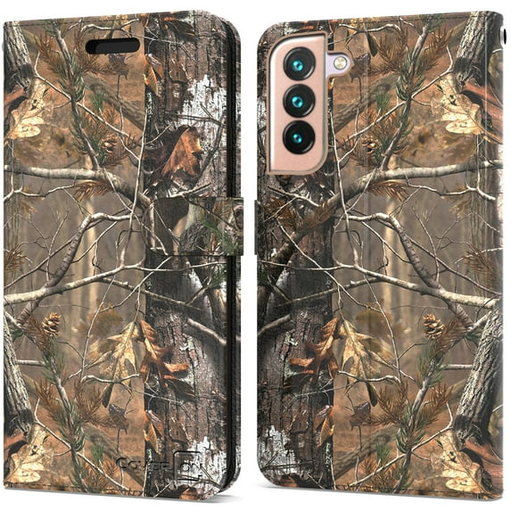 CoverON For Samsung Galaxy S22 Plus Wallet Case, RFID Blocking Vegan Leather 6x Card Slot Holder Cover Flip Folio Phone Pouch, Camo