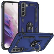 CoverON For Samsung Galaxy S22 Ring Case, Kickstand Rugged Phone Cover Magnetic Car Mount Compatible - Navy Blue
