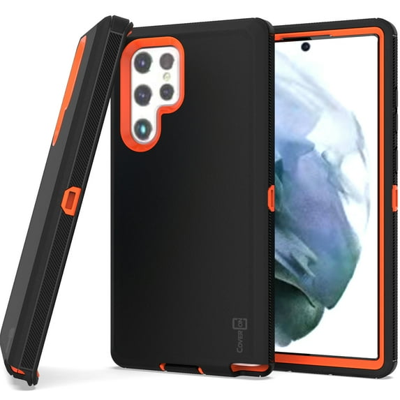 CoverON For Samsung Galaxy S22 Ultra Case, Military Grade Heavy Duty Full Body Phone Cover - Black