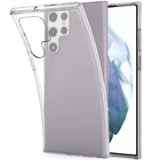 CoverON For Samsung Galaxy S22 Ultra Phone Case, FlexGuard Series Soft Flexible Slim Lightweight Fit TPU Minimal Cover, Clear