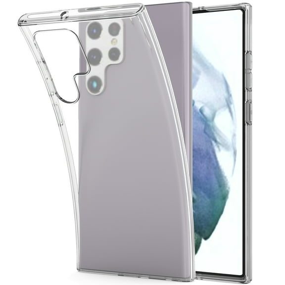 CoverON For Samsung Galaxy S22 Ultra Phone Case, FlexGuard Series Soft Flexible Slim Lightweight Fit TPU Minimal Cover, Clear