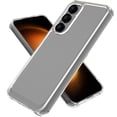 thumbnail image 1 of CoverON For Samsung Galaxy S23 FE Case, Hybrid Slim fit Hard Back TPU Rim Phone Rigid Cover, Clear with Chrome Buttons, 1 of 9