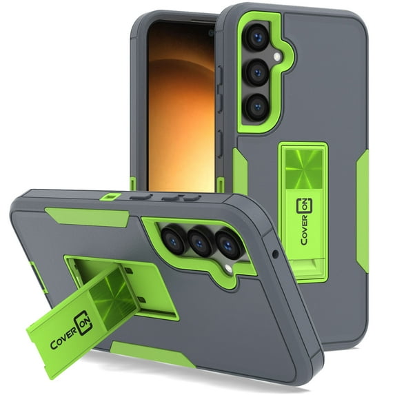 CoverON For Samsung Galaxy S23 FE Phone Case, Military Grade Heavy Duty Full Body Kickstand Cover, Gray