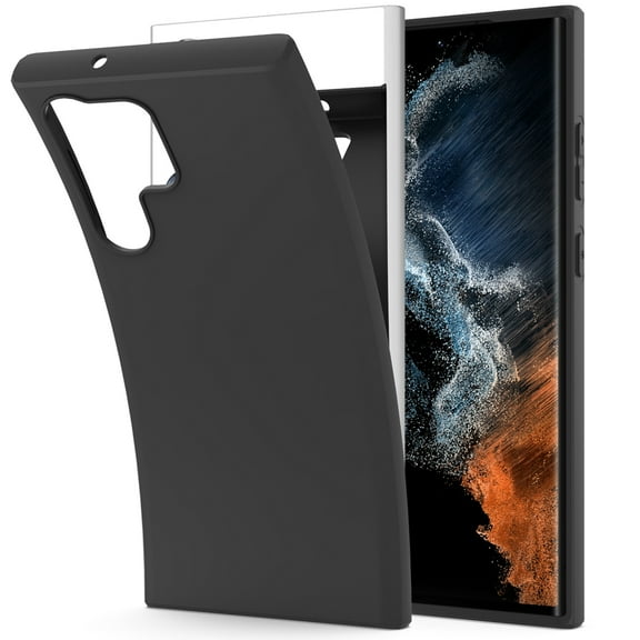 CoverON For Samsung Galaxy S23 Ultra Case, Flexible Slim Lightweight TPU Minimal Phone Cover, Black